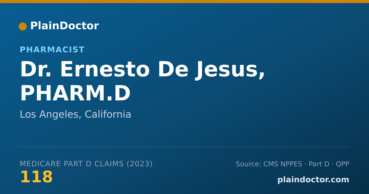 Shareable card for Ernesto De Jesus, PHARM.D - Pharmacist, Los Angeles, CA