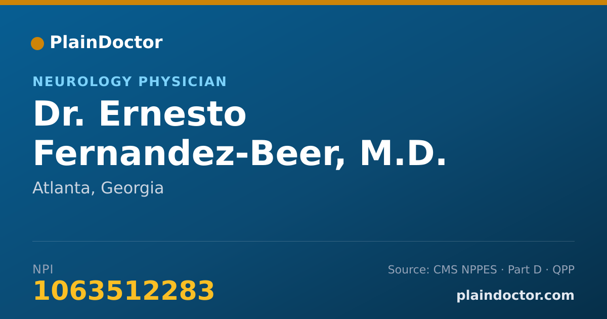 Shareable card for Ernesto Fernandez-Beer, M.D. - Neurology Physician, Atlanta, GA
