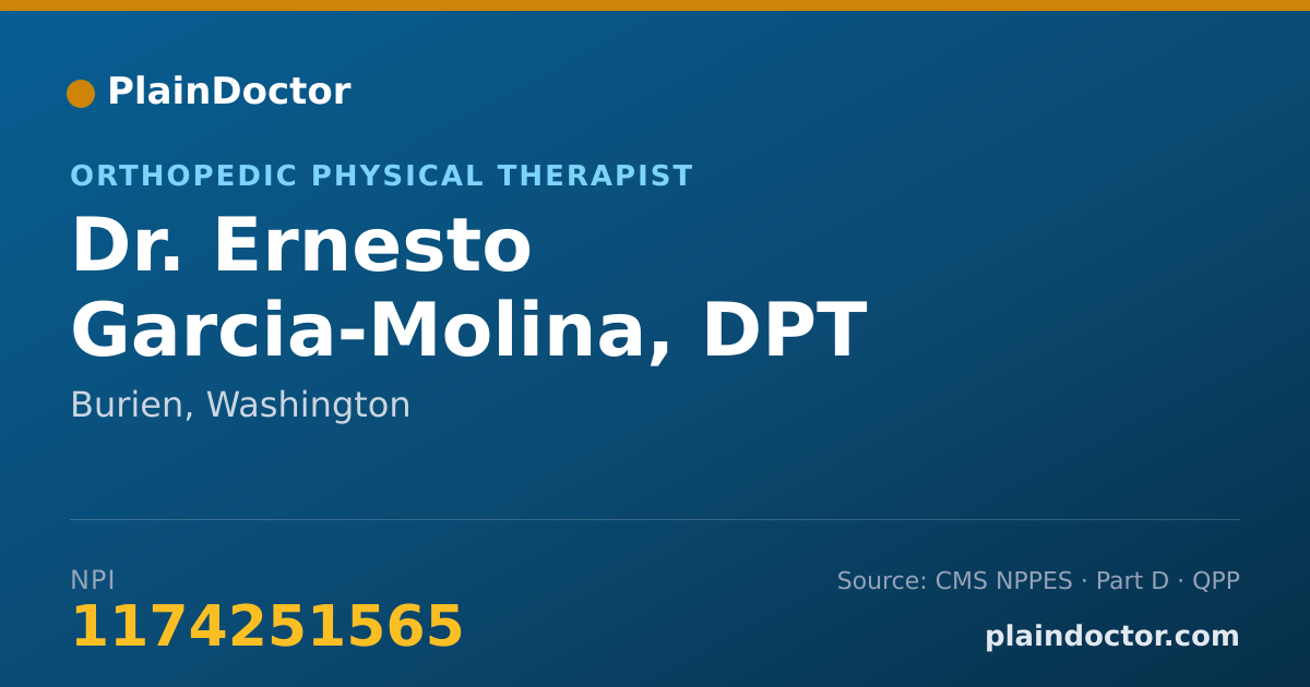 Shareable card for Ernesto Garcia-Molina, DPT - Orthopedic Physical Therapist, Burien, WA