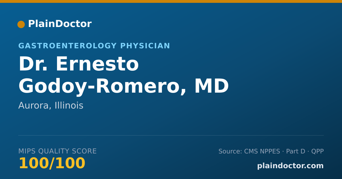Shareable card for Ernesto Godoy-Romero, MD - Gastroenterology Physician, Aurora, IL