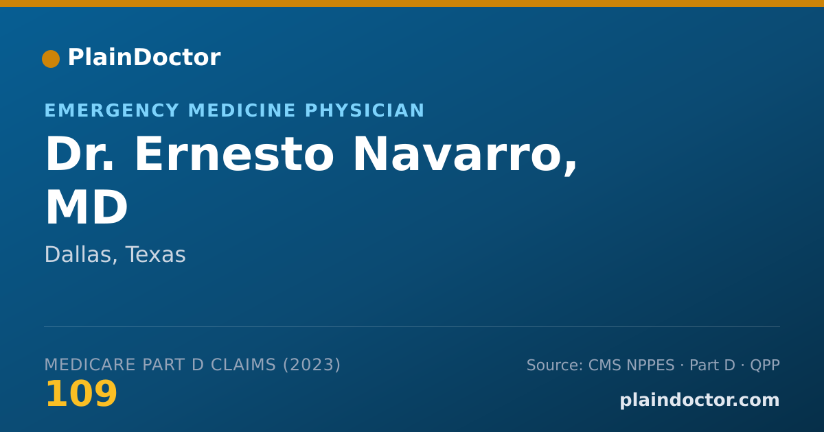 Shareable card for Ernesto Navarro, MD - Emergency Medicine Physician, Dallas, TX