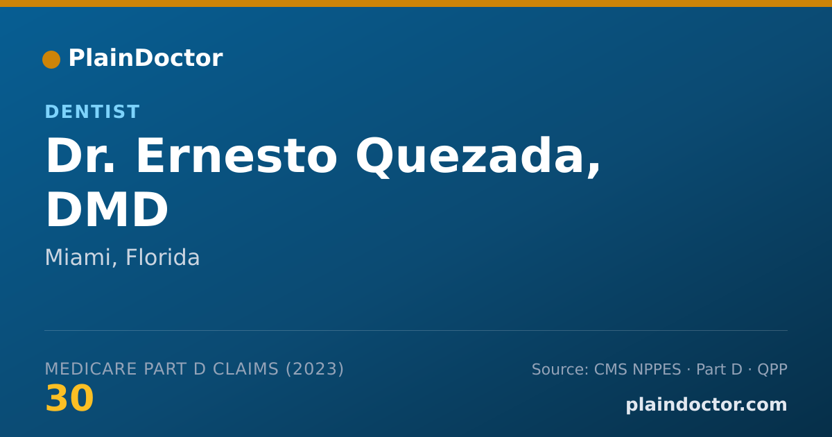 Shareable card for Ernesto Quezada, DMD - Dentist, Miami, FL