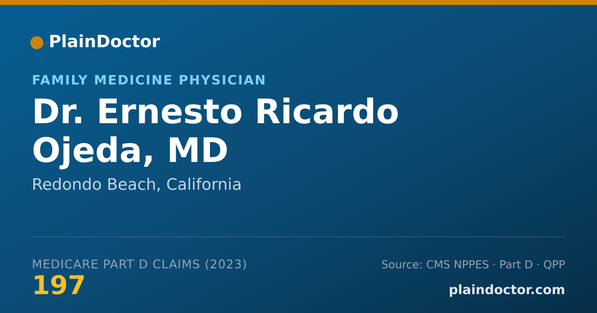 Shareable card for Ernesto Ricardo Ojeda, MD - Family Medicine Physician, Redondo Beach, CA