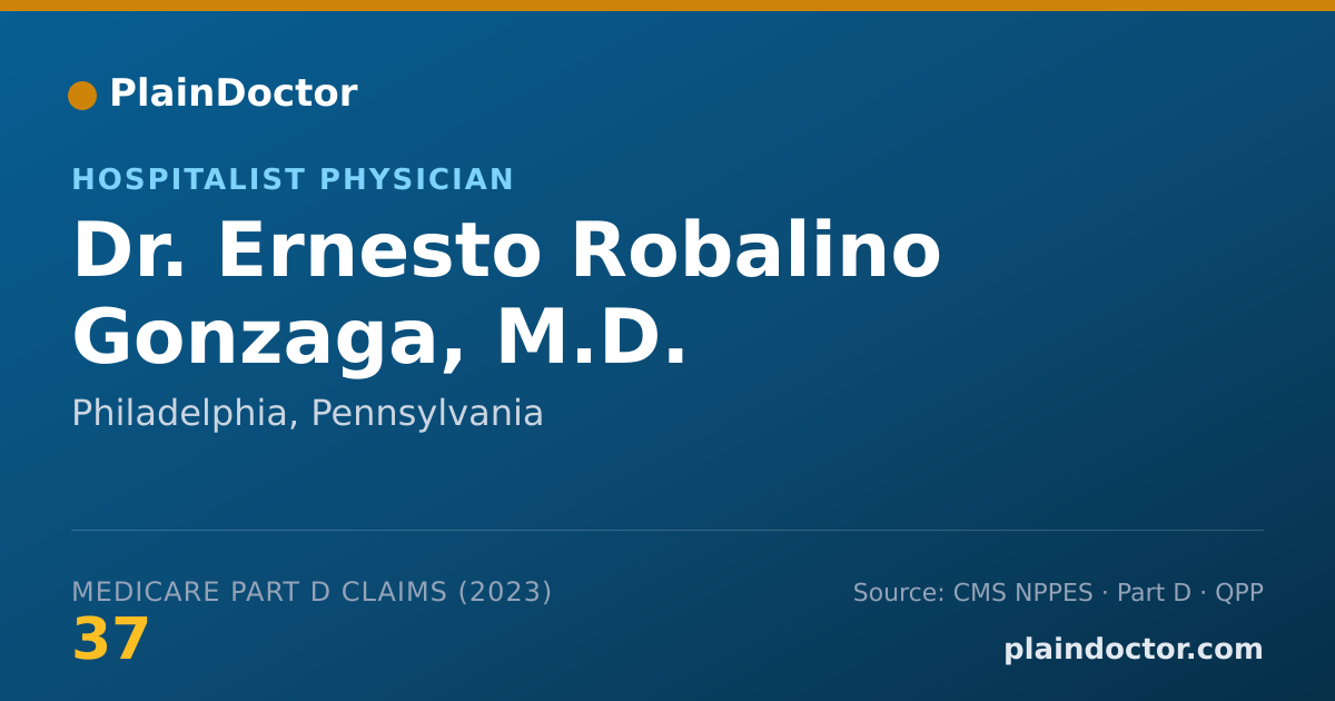 Shareable card for Ernesto Robalino Gonzaga, M.D. - Hospitalist Physician, Philadelphia, PA
