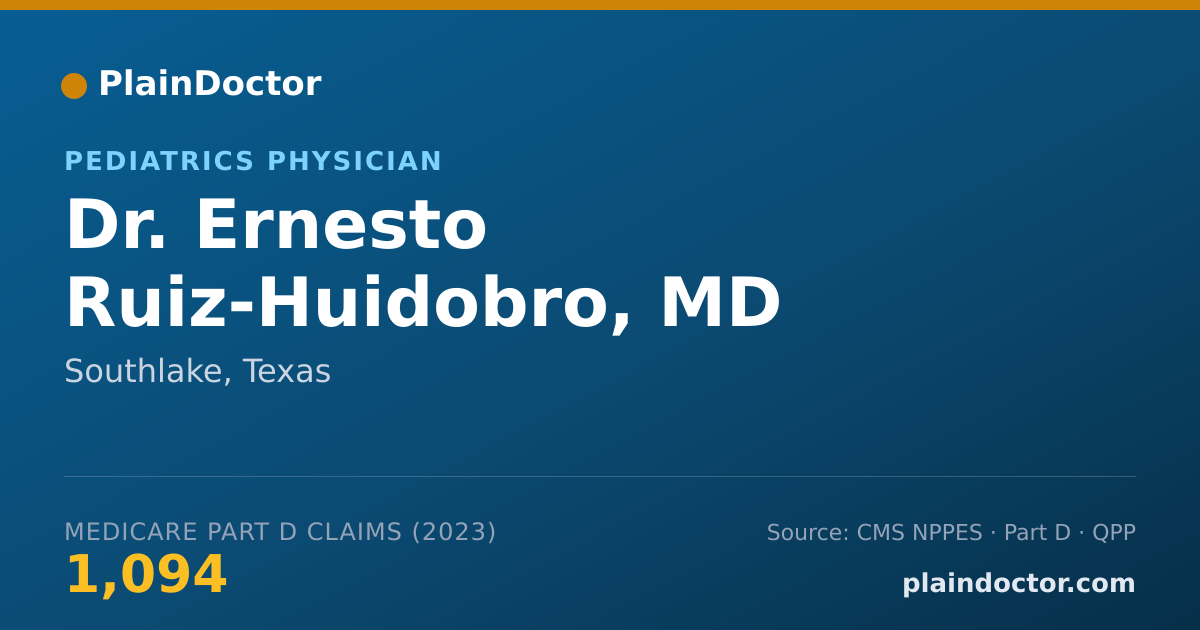 Shareable card for Ernesto Ruiz-Huidobro, MD - Pediatrics Physician, Southlake, TX