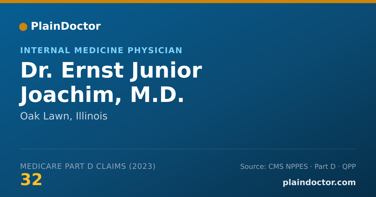 Shareable card for Ernst Junior Joachim, M.D. - Internal Medicine Physician, Oak Lawn, IL