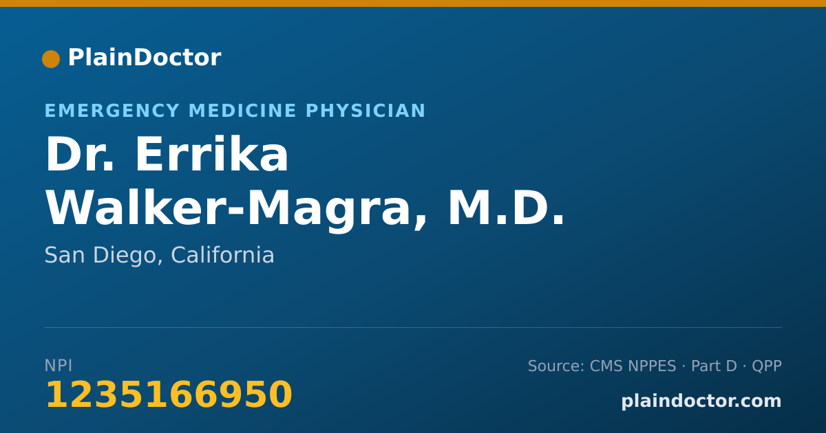 Shareable card for Errika Walker-Magra, M.D. - Emergency Medicine Physician, San Diego, CA