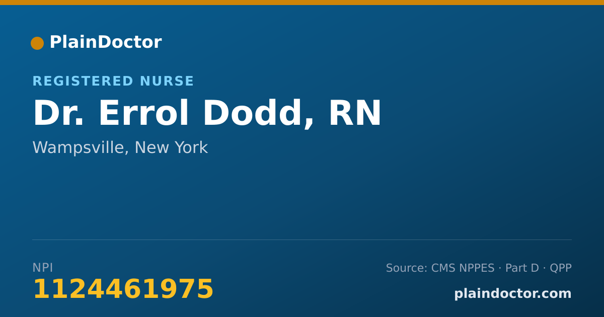 Shareable card for Errol Dodd, RN - Registered Nurse, Wampsville, NY