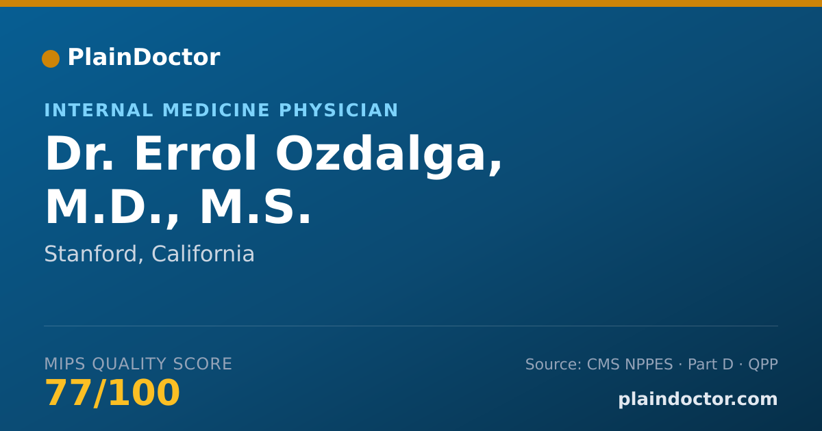Shareable card for Errol Ozdalga, M.D., M.S. - Internal Medicine Physician, Stanford, CA