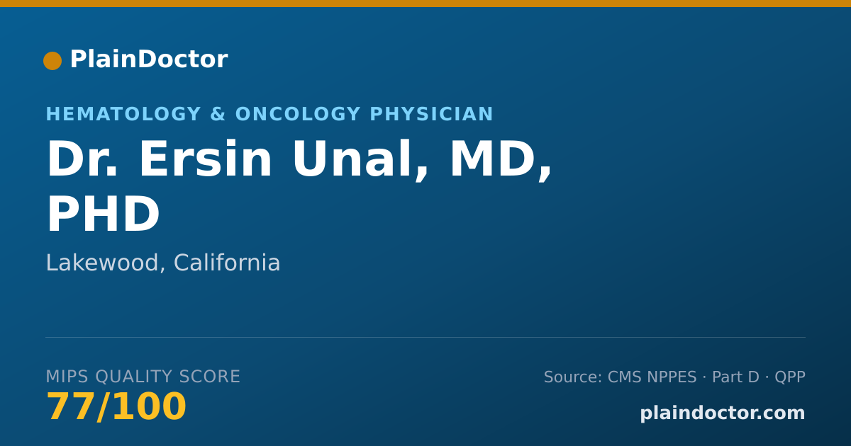 Shareable card for Ersin Unal, MD, PHD - Internal Medicine Physician, Lakewood, CA