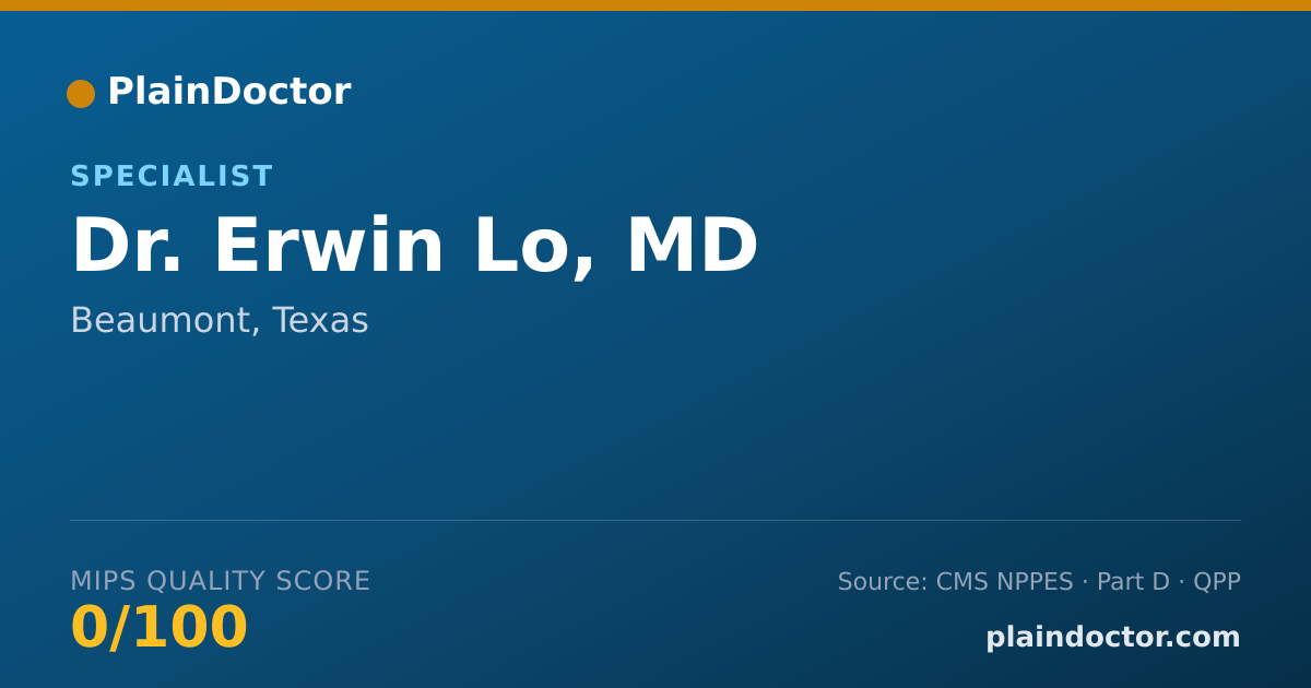 Shareable card for Erwin Lo, MD - Specialist, Beaumont, TX