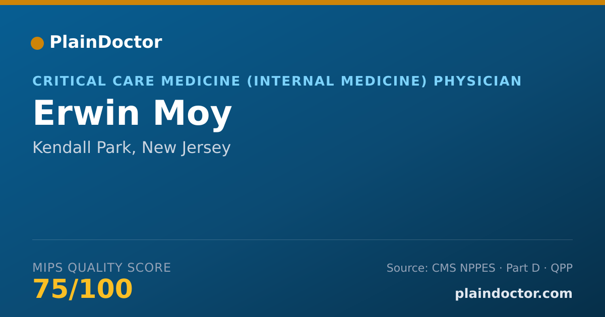 Shareable card for Erwin Moy - Pulmonary Disease Physician, Kendall Park, NJ