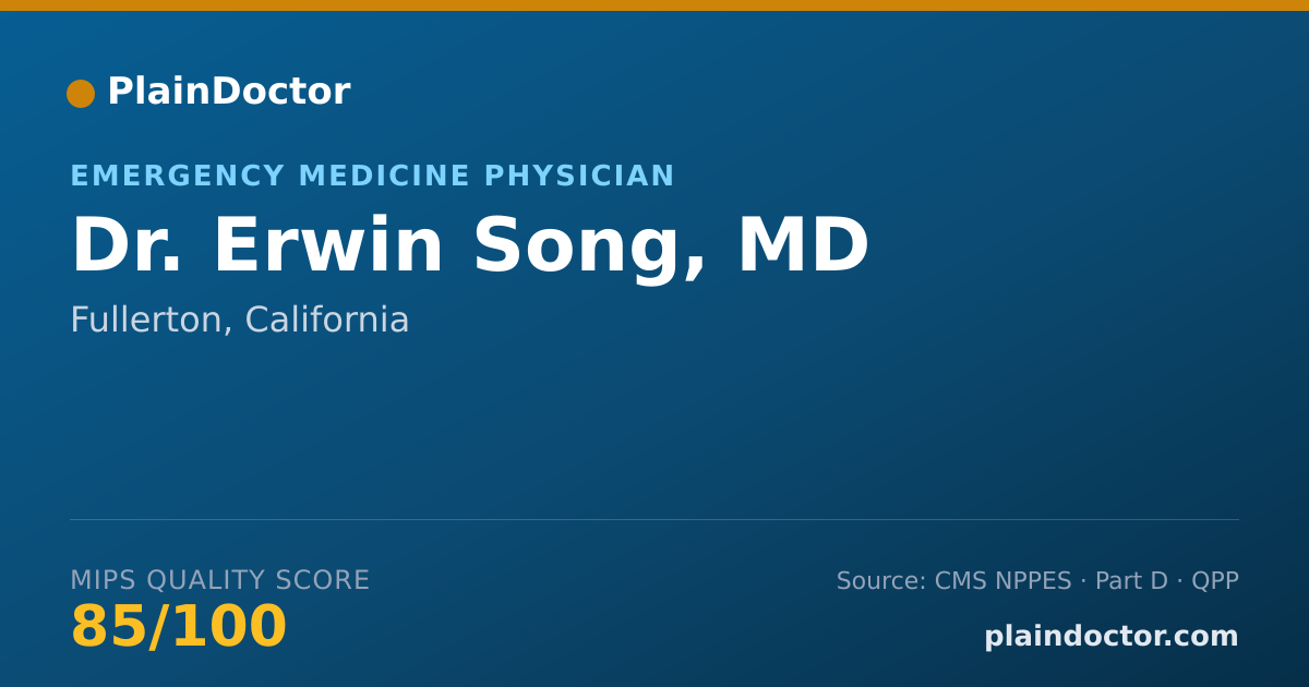 Shareable card for Erwin Song, MD - Emergency Medicine Physician, Fullerton, CA
