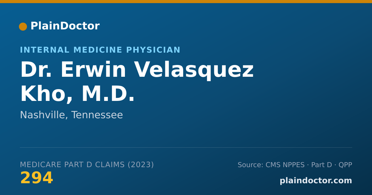 Shareable card for Erwin Velasquez Kho, M.D. - Internal Medicine Physician, Nashville, TN