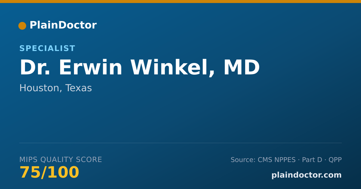 Shareable card for Erwin Winkel, MD - Specialist, Houston, TX
