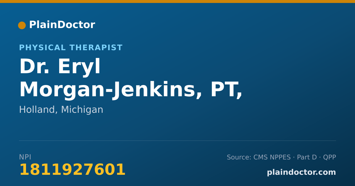 Shareable card for Eryl Morgan-Jenkins, PT, MHS - Physical Therapist, Holland, MI