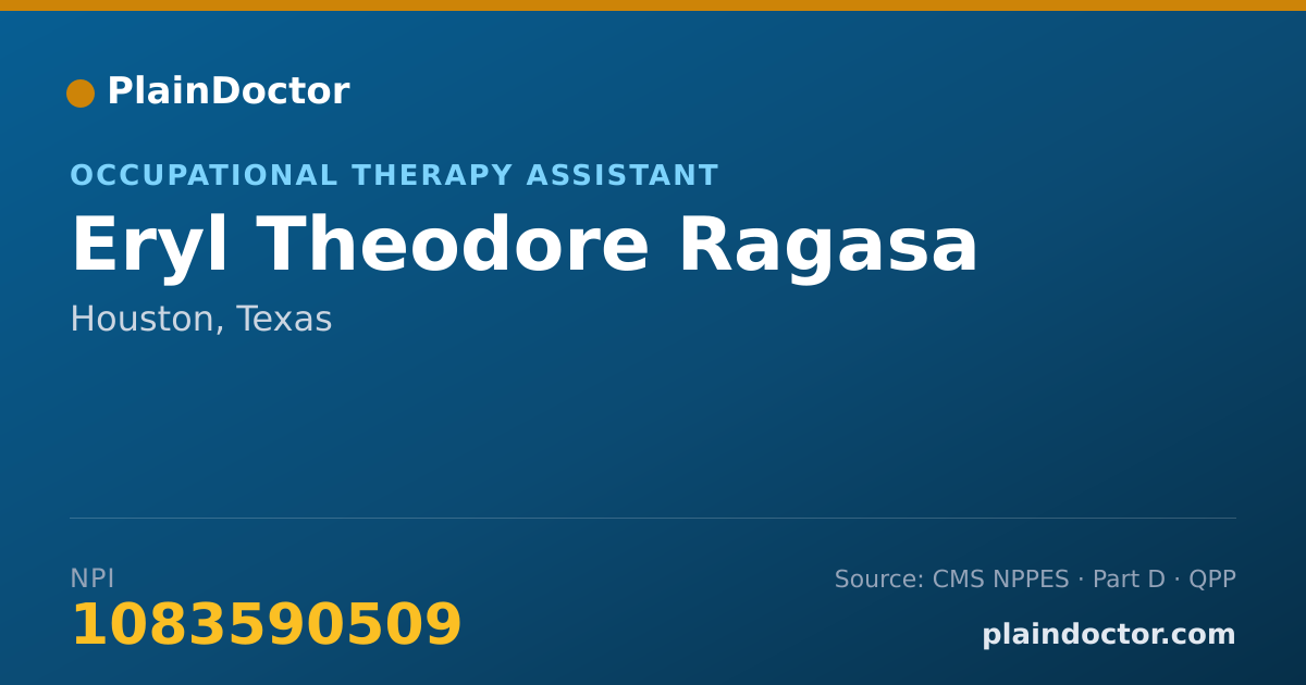 Shareable card for Eryl Theodore Ragasa - Occupational Therapy Assistant, Houston, TX