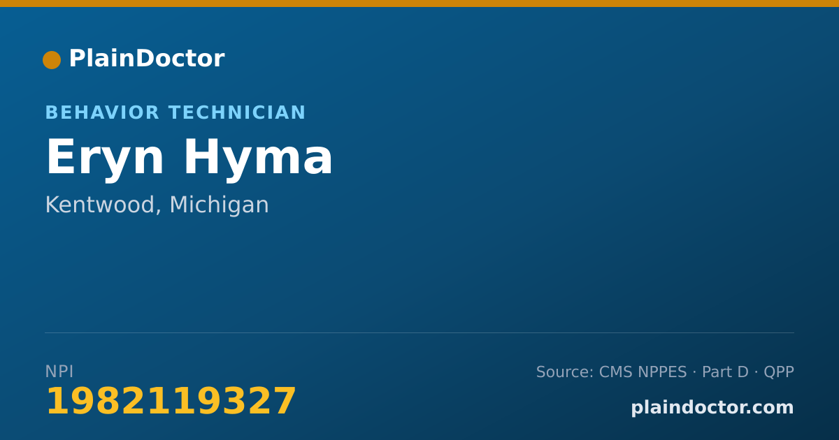 Shareable card for Eryn Hyma - Behavior Technician, Kentwood, MI
