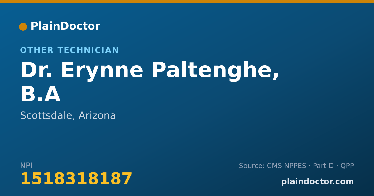 Shareable card for Erynne Paltenghe, B.A - Other Technician, Scottsdale, AZ