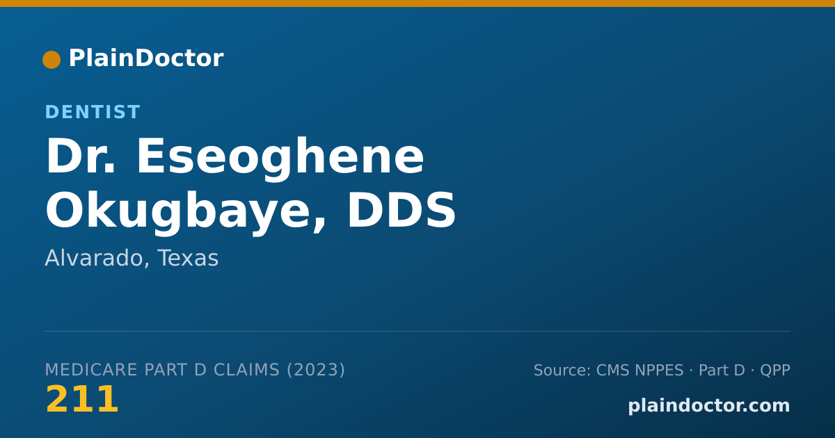 Shareable card for Eseoghene Okugbaye, DDS - Dentist, Alvarado, TX