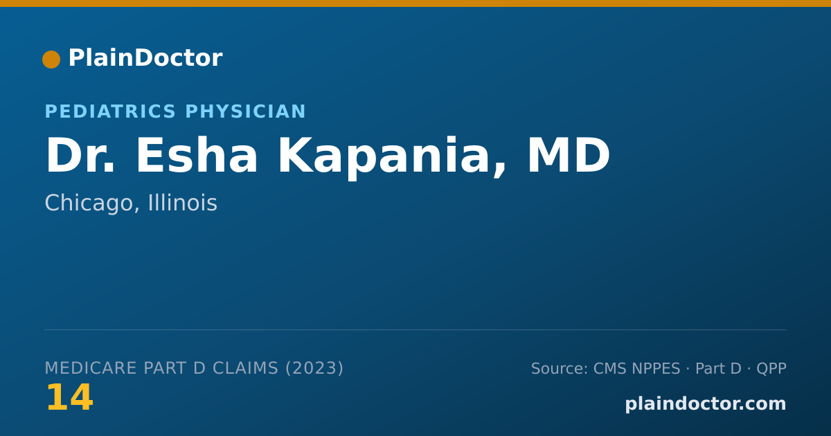 Shareable card for Esha Kapania, MD - Pediatrics Physician, Chicago, IL