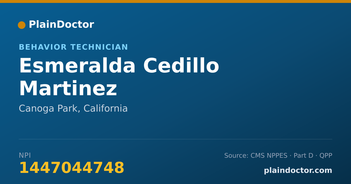 Shareable card for Esmeralda Cedillo Martinez - Behavior Technician, Canoga Park, CA