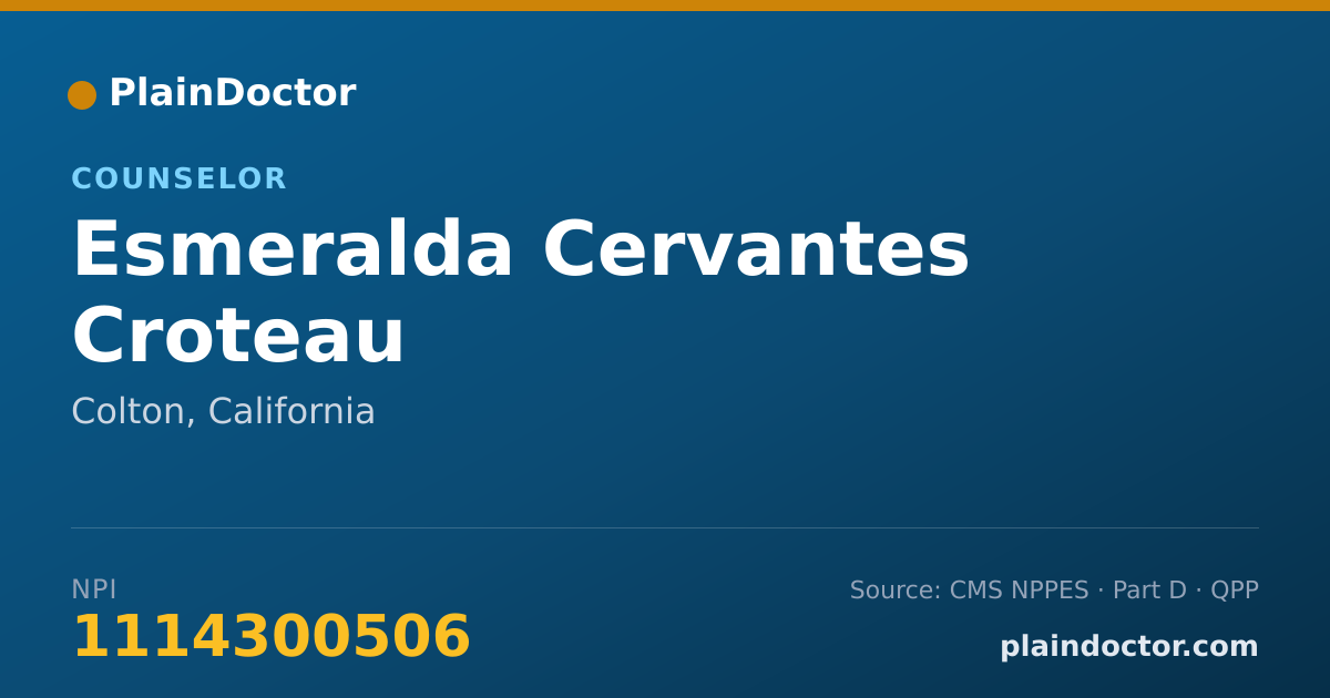 Shareable card for Esmeralda Cervantes Croteau - Counselor, Colton, CA