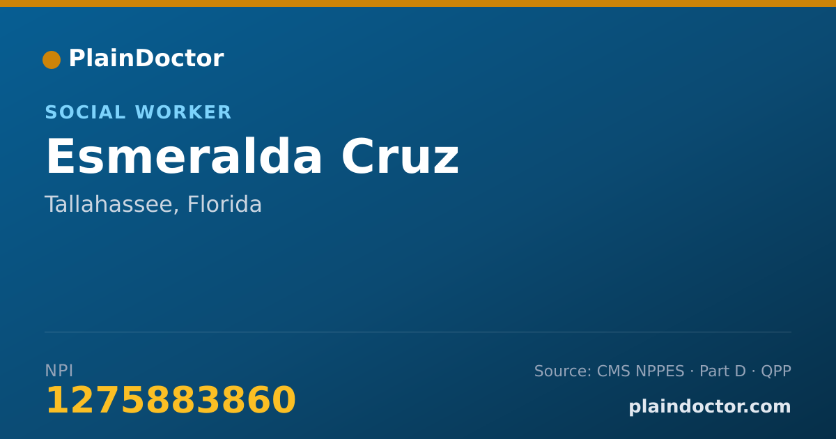 Shareable card for Esmeralda Cruz - Social Worker, Tallahassee, FL