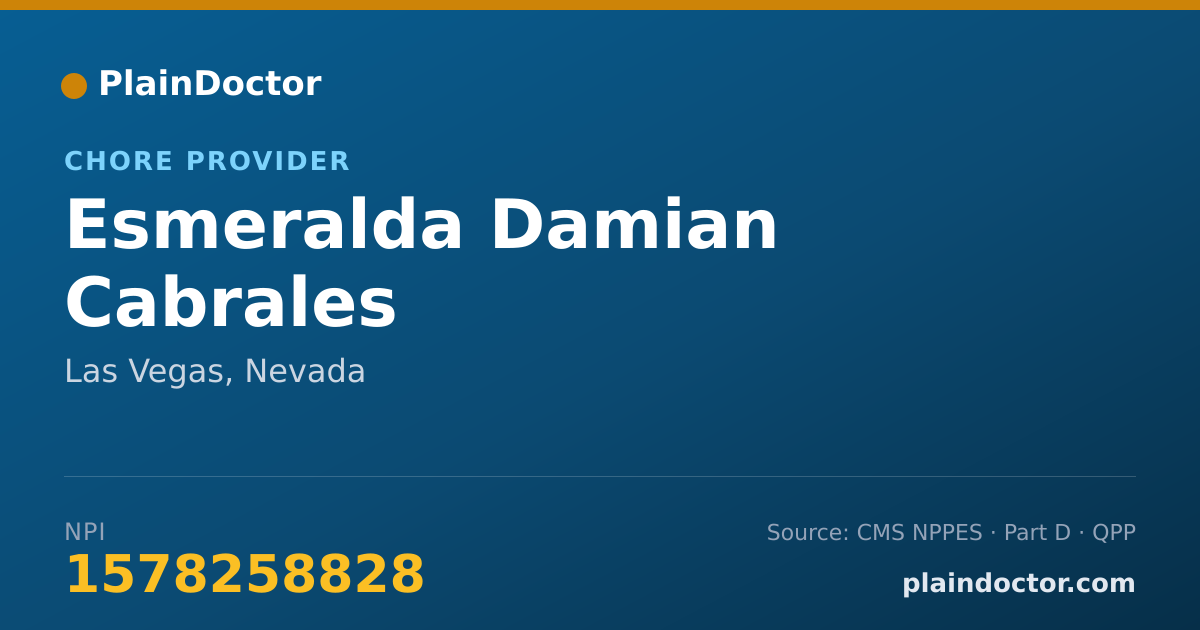 Shareable card for Esmeralda Damian Cabrales - Chore Provider, Las Vegas, NV