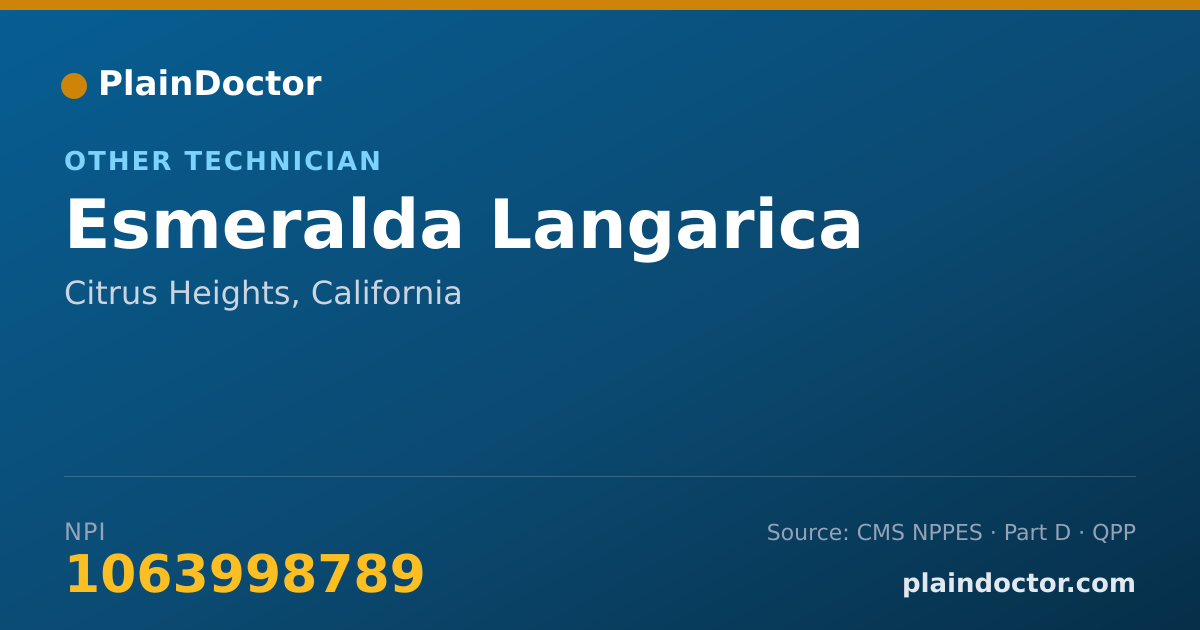 Shareable card for Esmeralda Langarica - Other Technician, Citrus Heights, CA