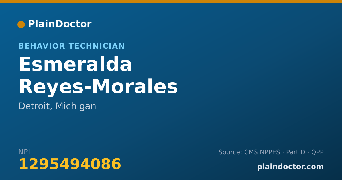 Shareable card for Esmeralda Reyes-Morales - Behavior Technician, Detroit, MI