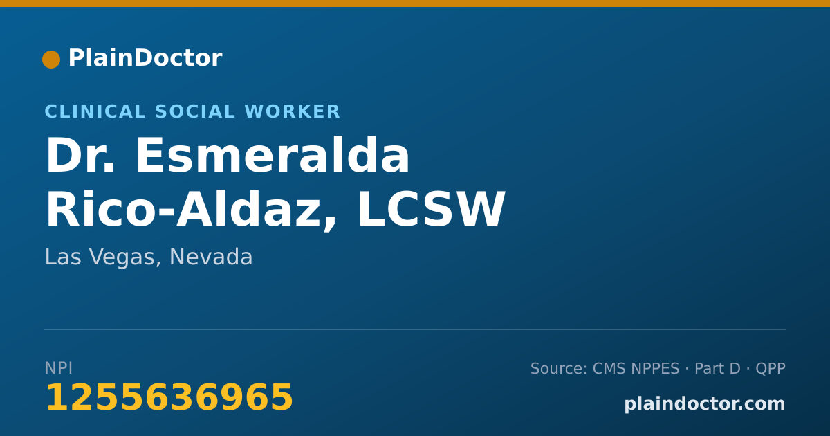 Shareable card for Esmeralda Rico-Aldaz, LCSW - Clinical Social Worker, Las Vegas, NV