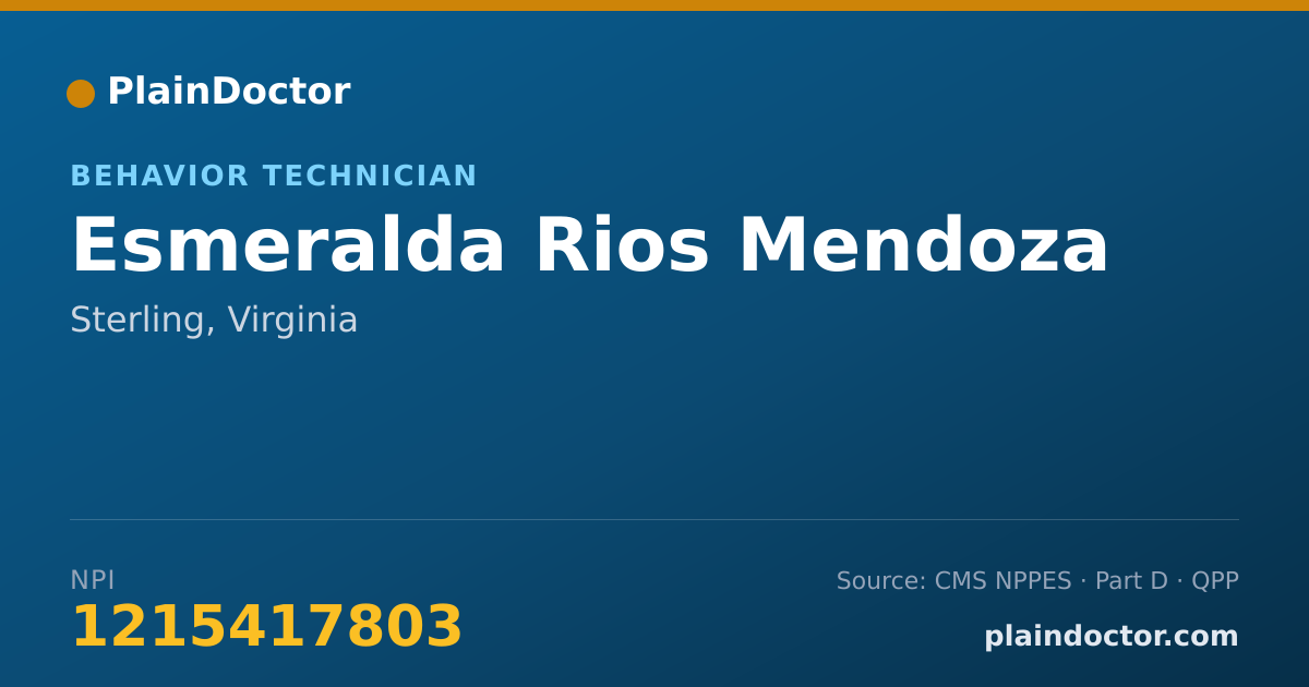 Shareable card for Esmeralda Rios Mendoza - Behavior Technician, Sterling, VA