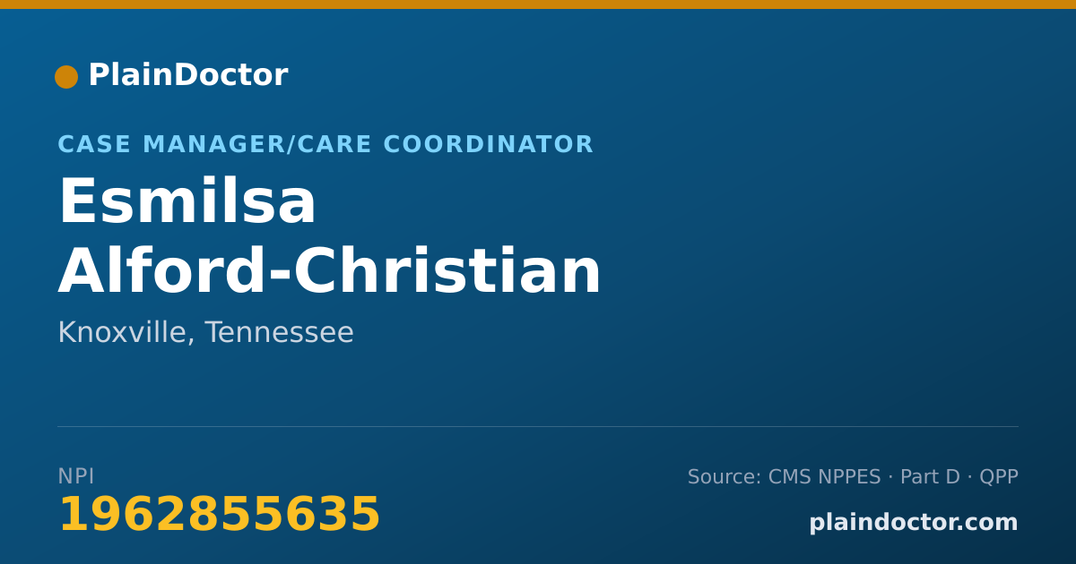 Shareable card for Esmilsa Alford-Christian - Case Manager/Care Coordinator, Knoxville, TN