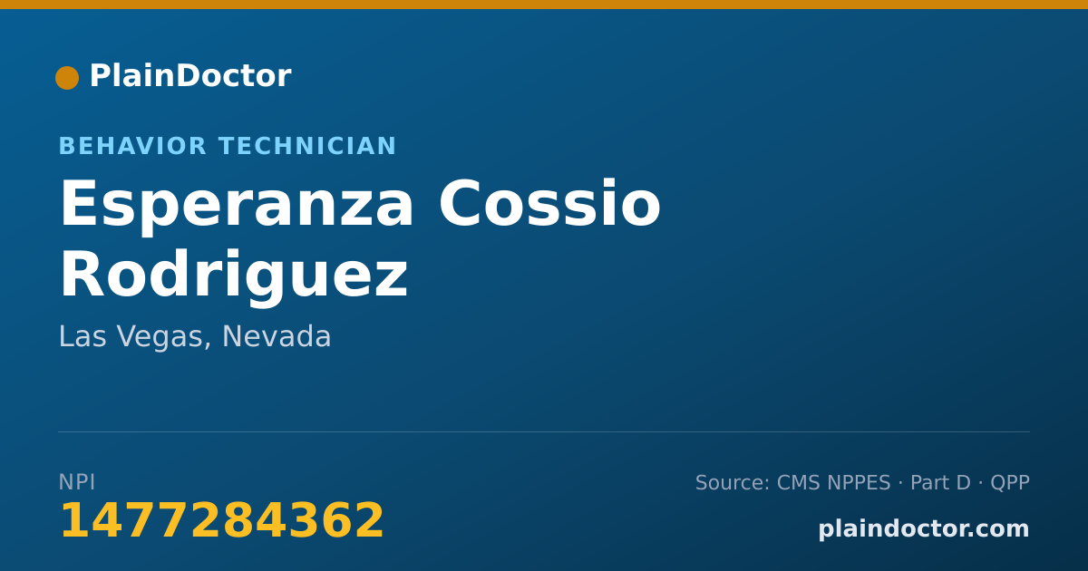 Shareable card for Esperanza Cossio Rodriguez - Behavior Technician, Las Vegas, NV