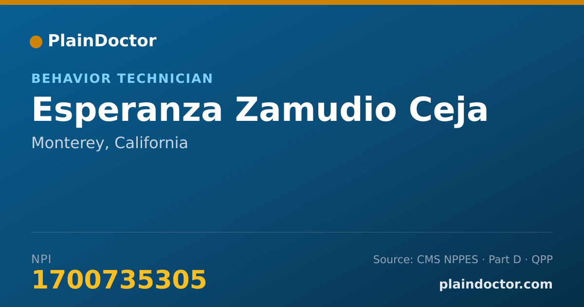Shareable card for Esperanza Zamudio Ceja - Behavior Technician, Monterey, CA