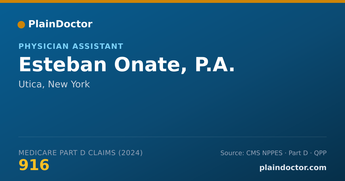 Shareable card for Esteban Onate, P.A. - Physician Assistant, Utica, NY