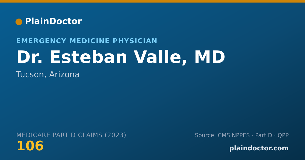 Shareable card for Esteban Valle, MD - Emergency Medicine Physician, Tucson, AZ