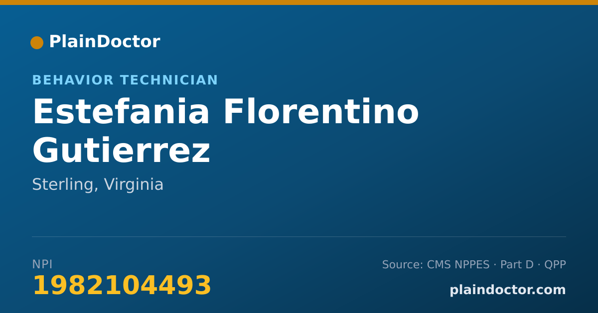 Shareable card for Estefania Florentino Gutierrez - Behavior Technician, Sterling, VA