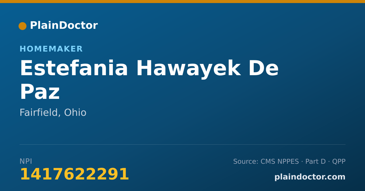 Shareable card for Estefania Hawayek De Paz - Homemaker, Fairfield, OH