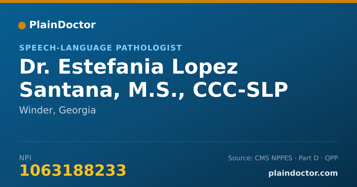 Shareable card for Estefania Lopez Santana, M.S., CCC-SLP - Speech-Language Pathologist, Winder, GA