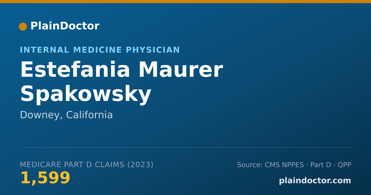Shareable card for Estefania Maurer Spakowsky - Internal Medicine Physician, Downey, CA
