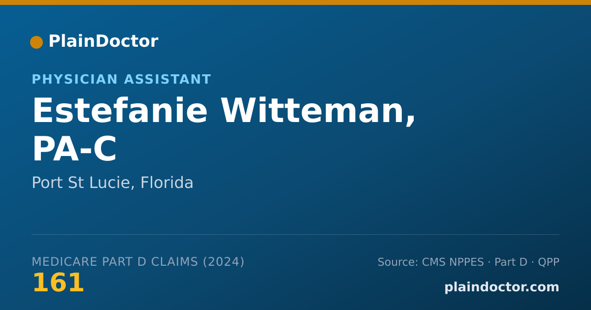 Shareable card for Estefanie Witteman, PA-C - Physician Assistant, Port St Lucie, FL