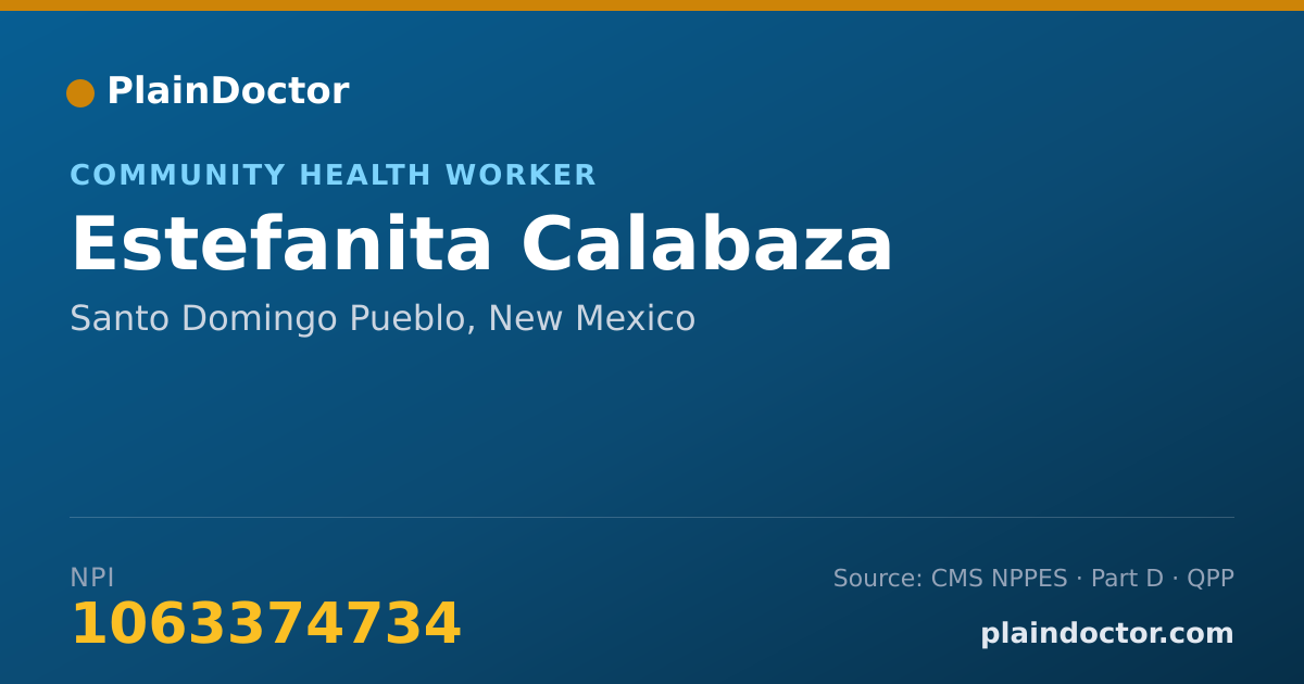 Shareable card for Estefanita Calabaza - Community Health Worker, Santo Domingo Pueblo, NM