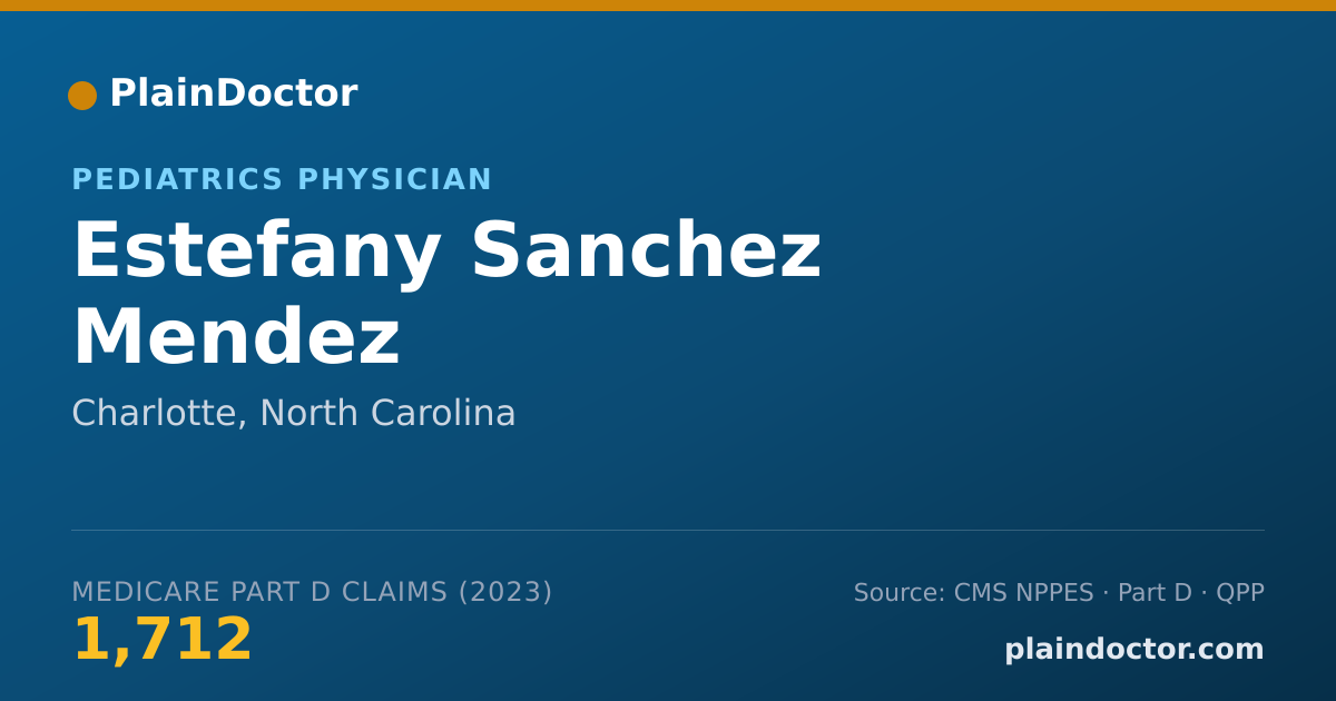 Shareable card for Estefany Sanchez Mendez - Pediatrics Physician, Charlotte, NC
