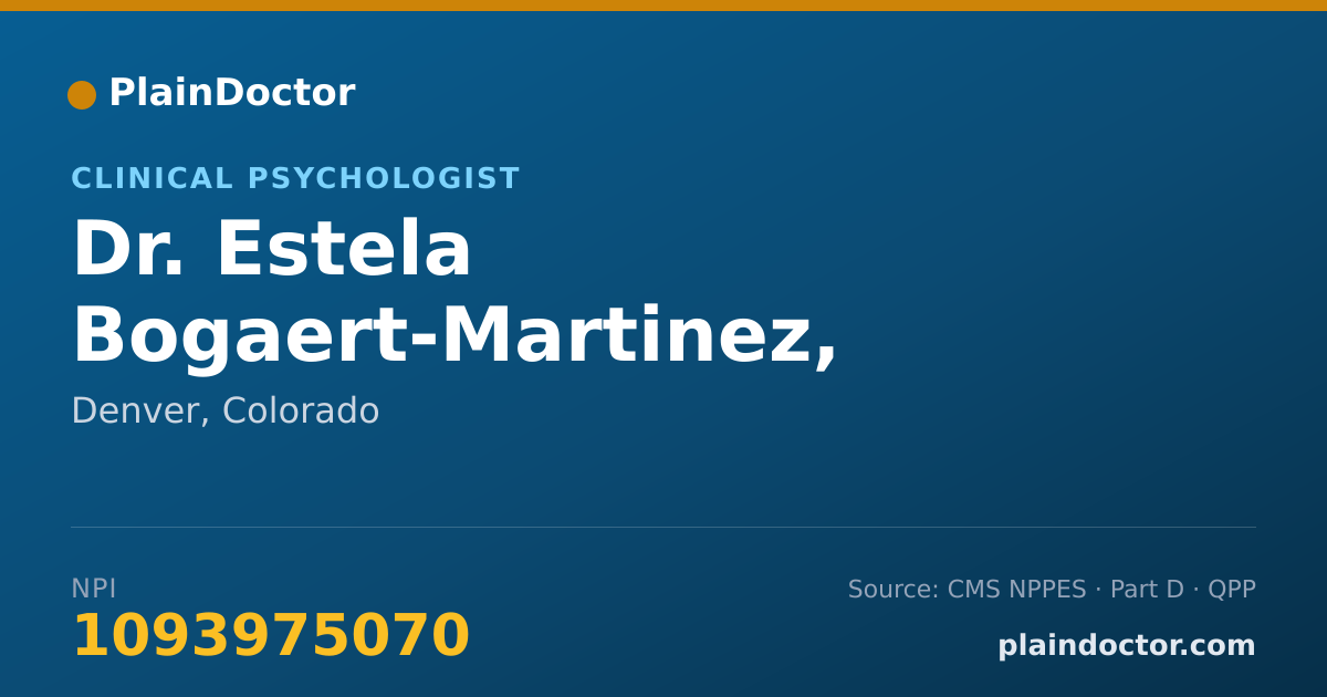 Shareable card for Estela Bogaert-Martinez, PH.D. - Clinical Psychologist, Denver, CO