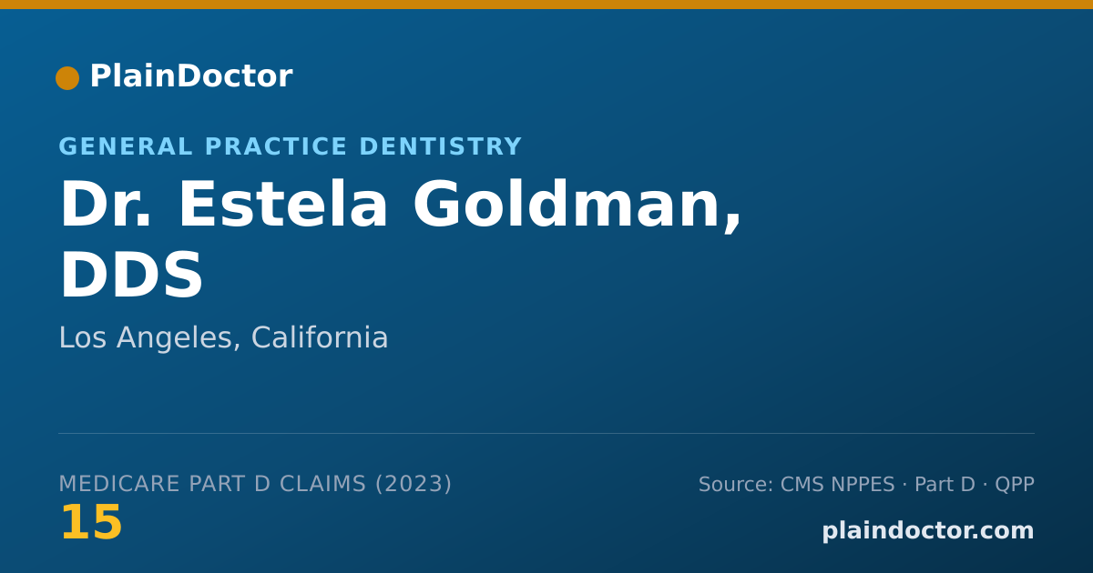 Shareable card for Estela Goldman, DDS - General Practice Dentistry, Los Angeles, CA