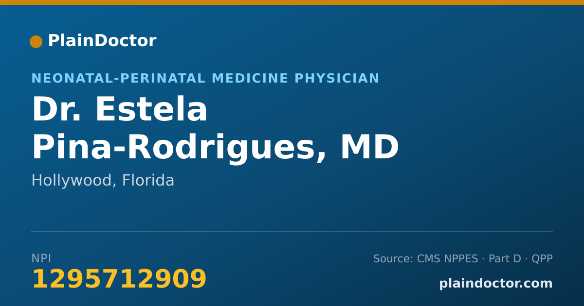 Shareable card for Estela Pina-Rodrigues, MD - Neonatal-Perinatal Medicine Physician, Hollywood, FL