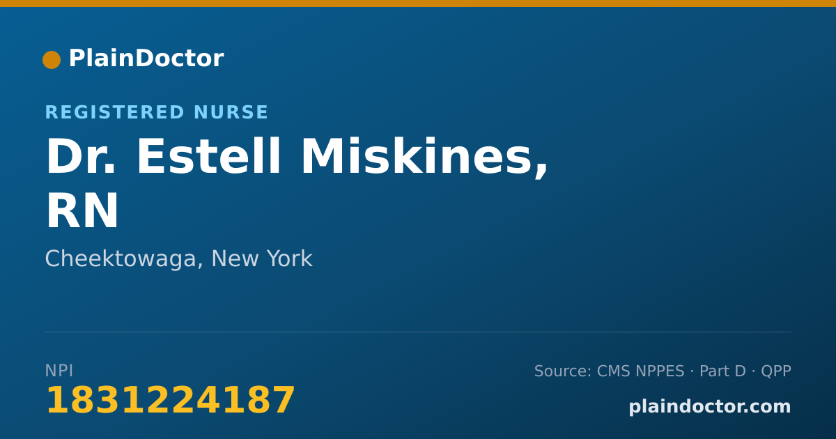 Shareable card for Estell Miskines, RN - Registered Nurse, Cheektowaga, NY
