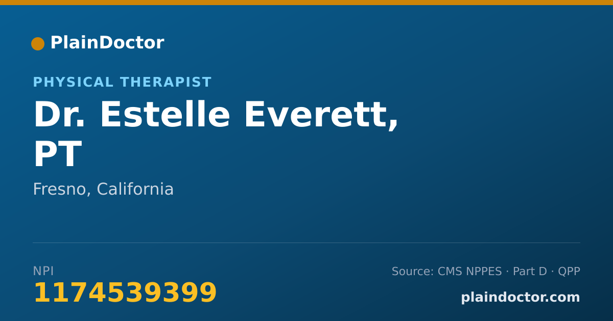 Shareable card for Estelle Everett, PT - Physical Therapist, Fresno, CA
